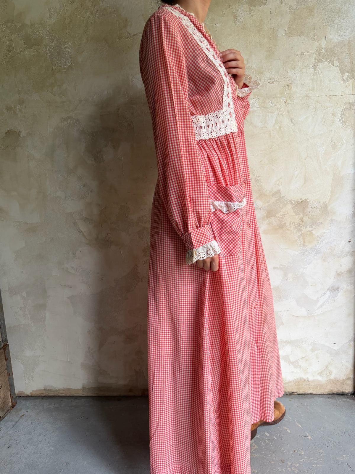 Red Gingham Long Dress