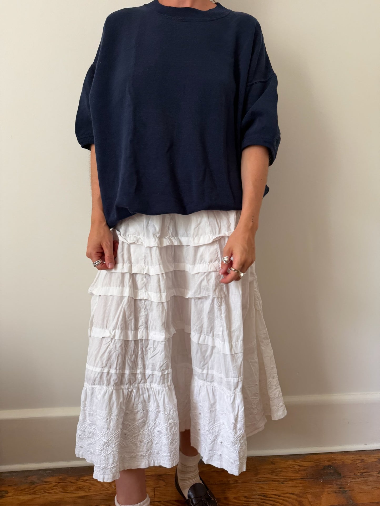Navy Blue Short-Sleeve Crewneck