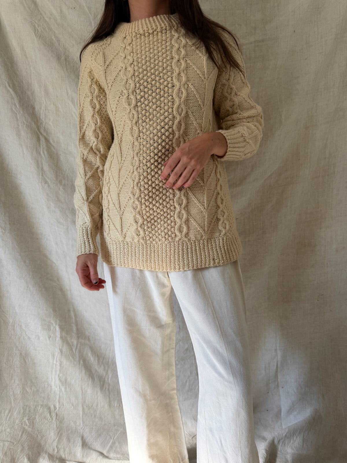 Classic Irish Wool Fisherman Sweater