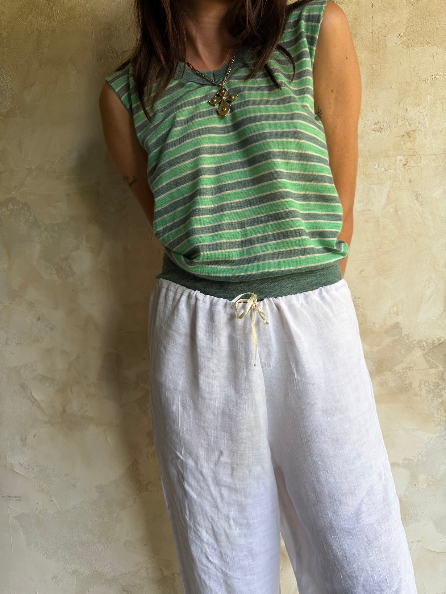70s Green Striped Tank