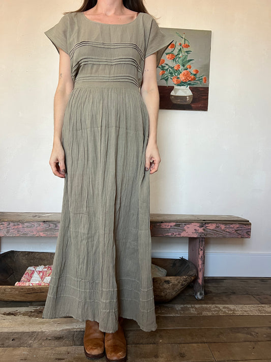 Oaxacan Prairie Dress in Sage