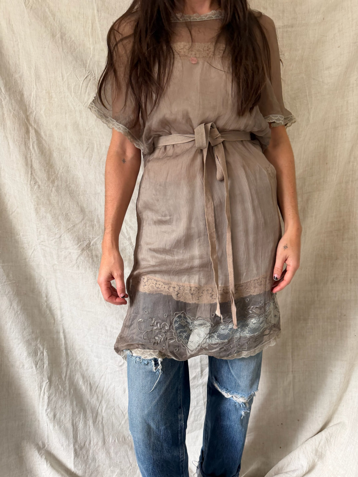Naturally Dyed Fawn Silk Blouse
