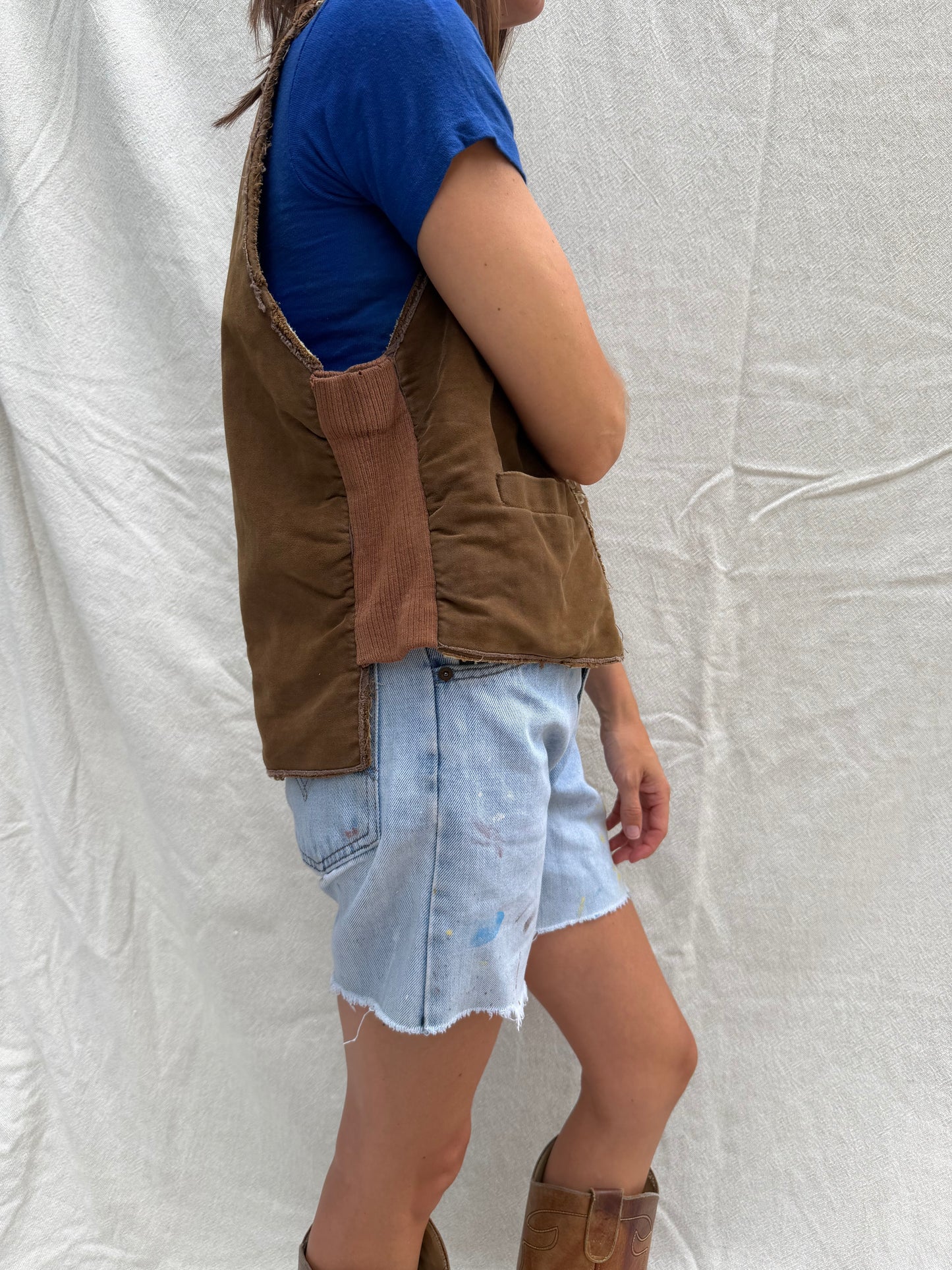 Distressed Brown Vest