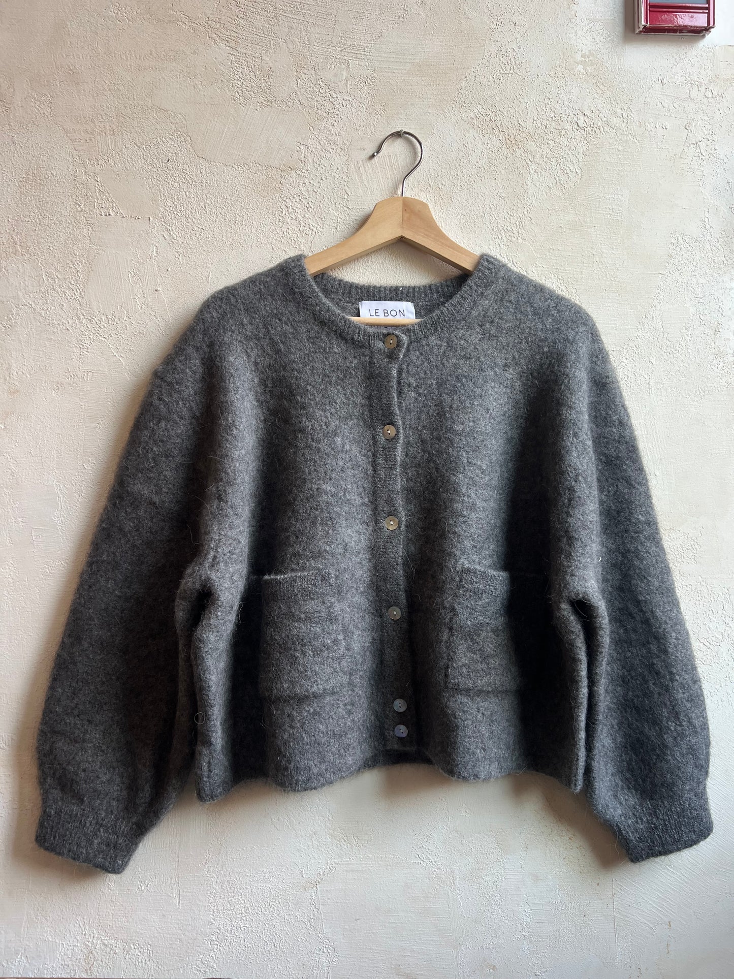 Amélie Alpaca Cardigan in Charcoal By Le Bon Shoppe