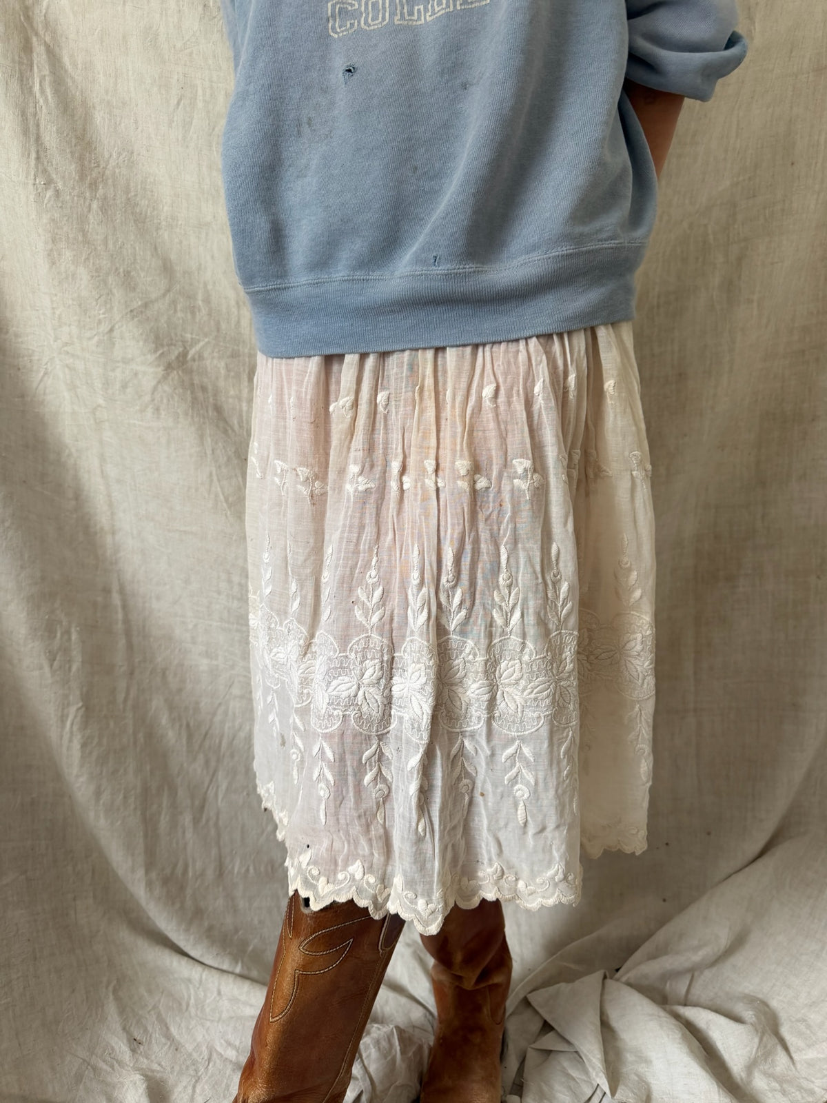 Antique Embroidered Skirt