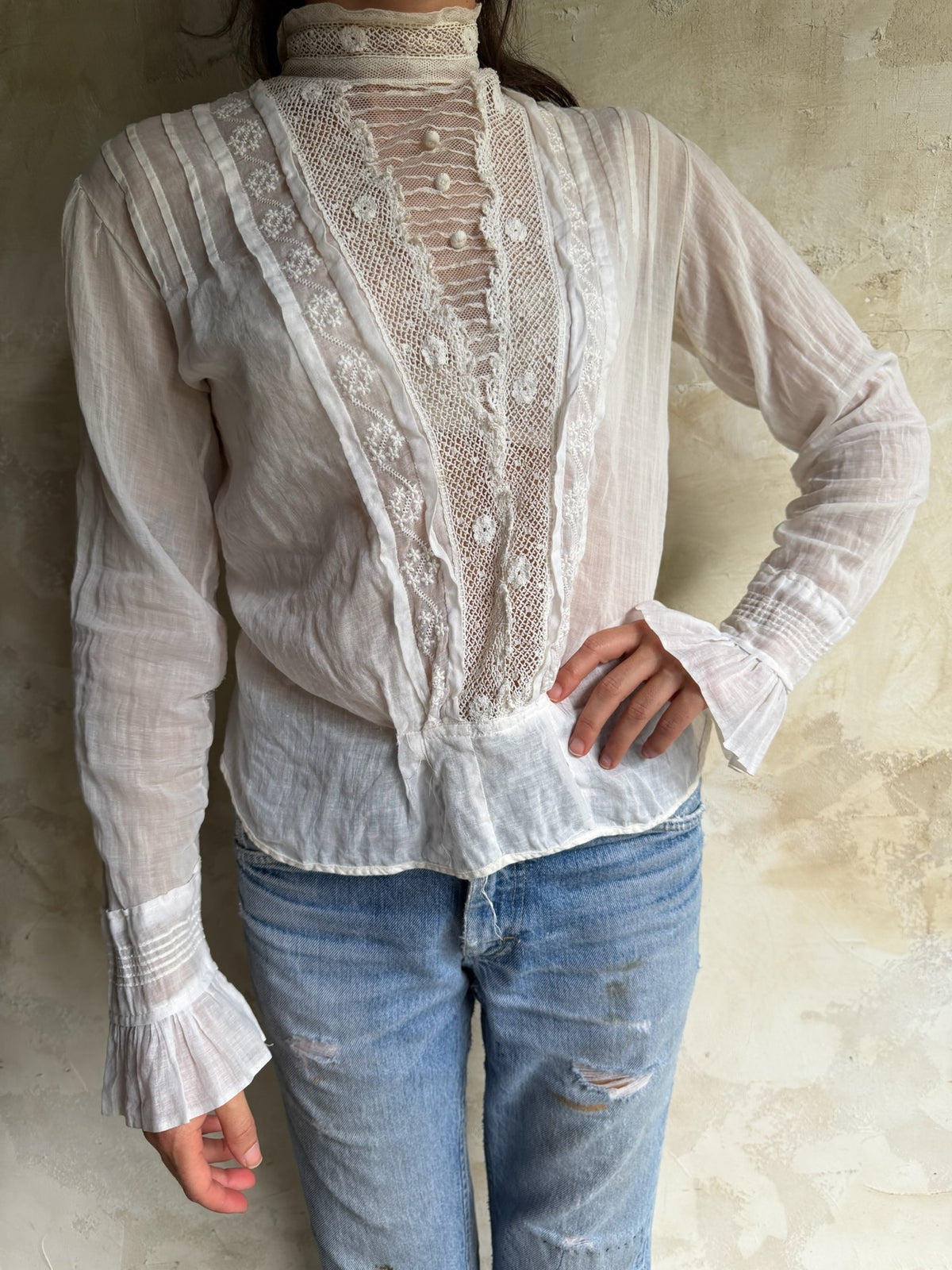 Edwardian White Crochet Blouse