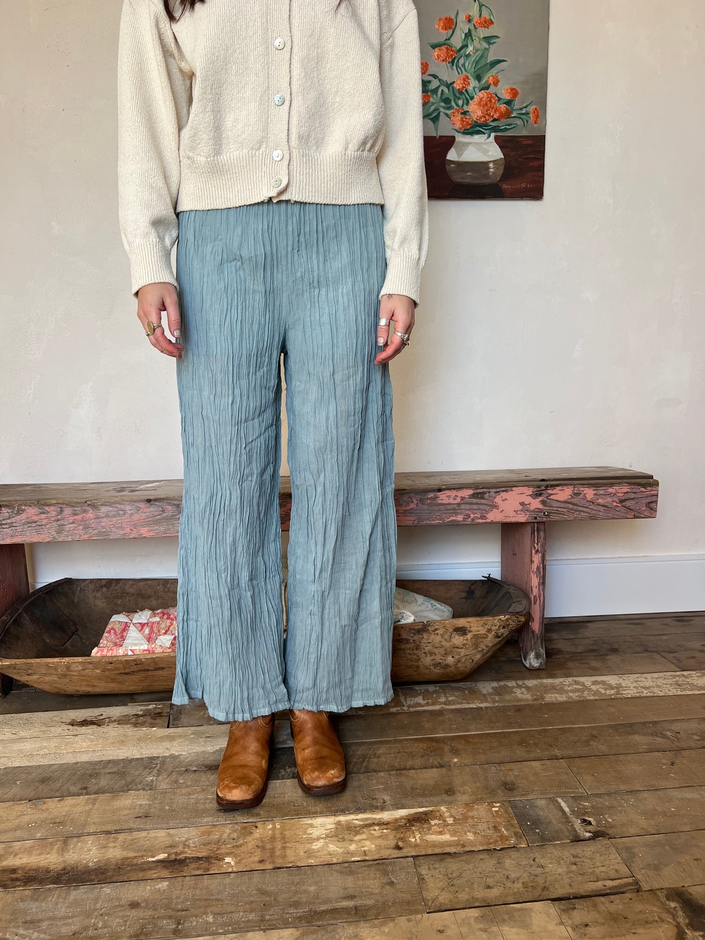 Oaxacan Light Blue Cotton Pant