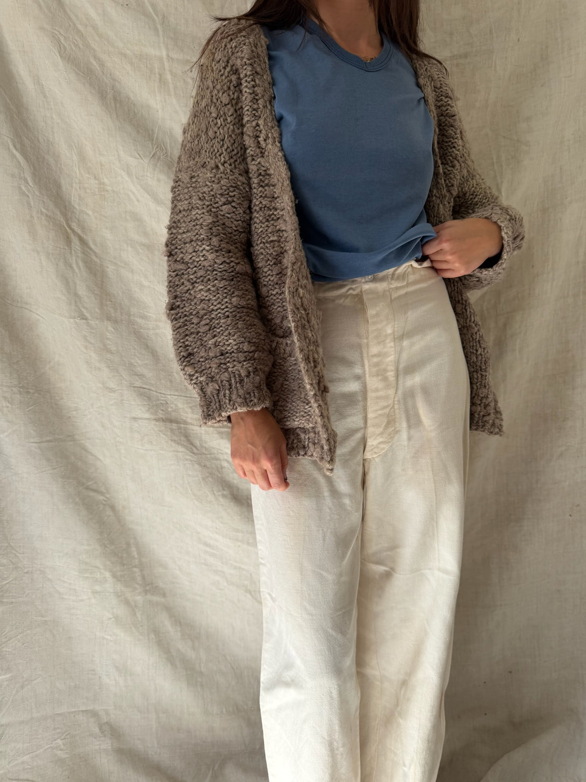 Chunky Fawn Knit Cardigan