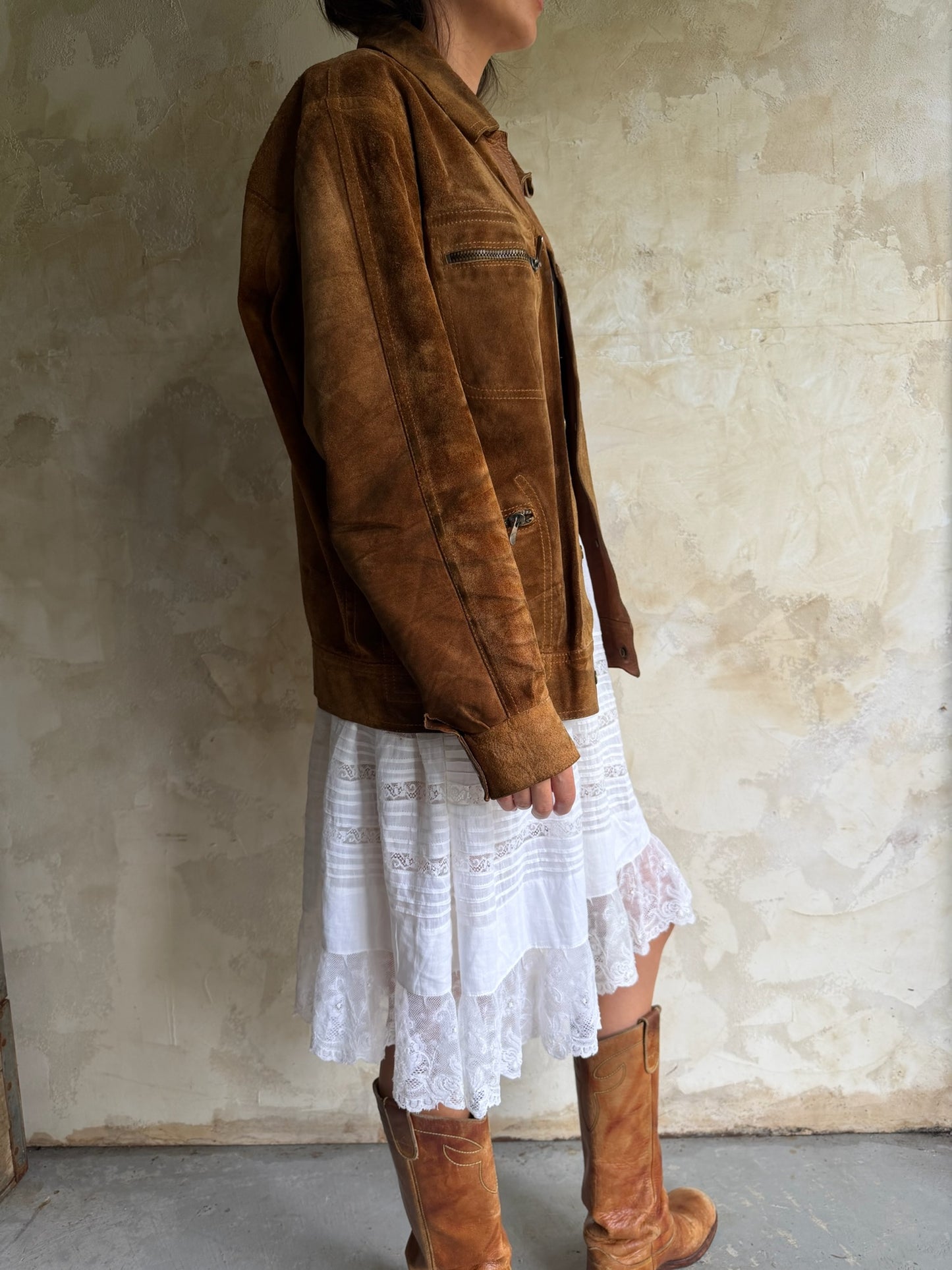Faded Brown Suede Jacket