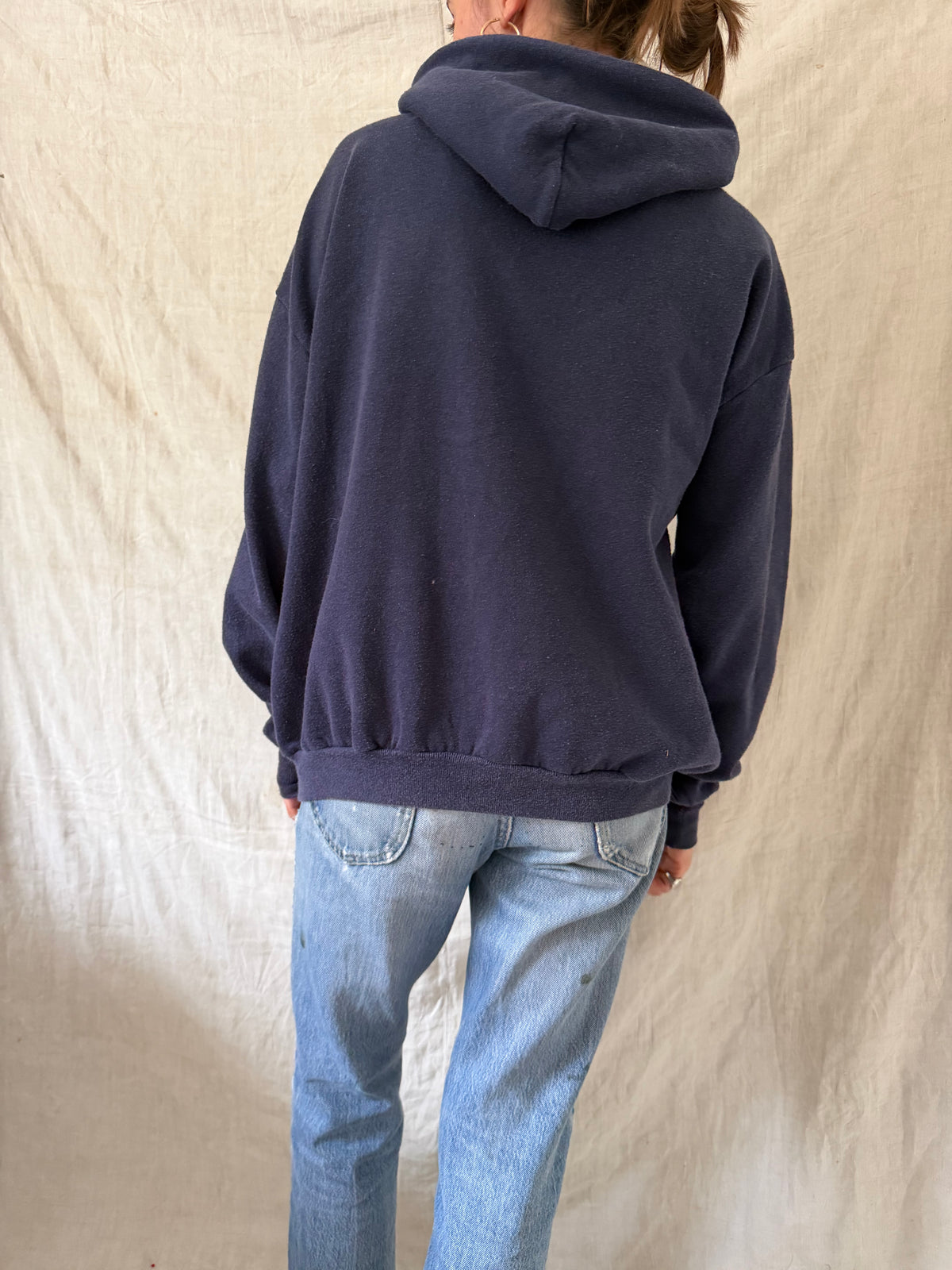 Faded Navy Zip Up Hoodie