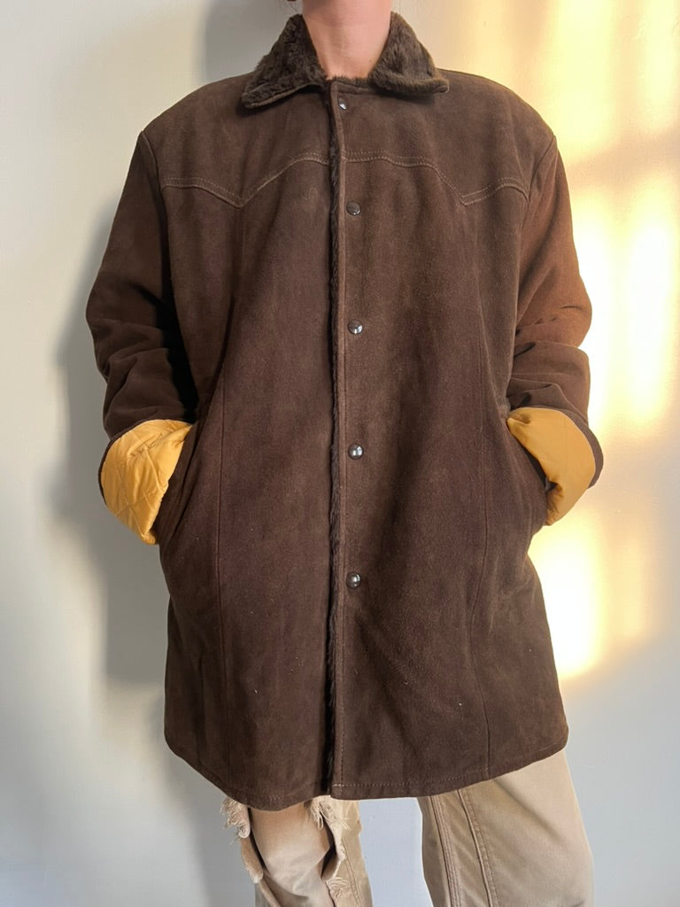 Chocolate Brown Soft Shearling Jacket