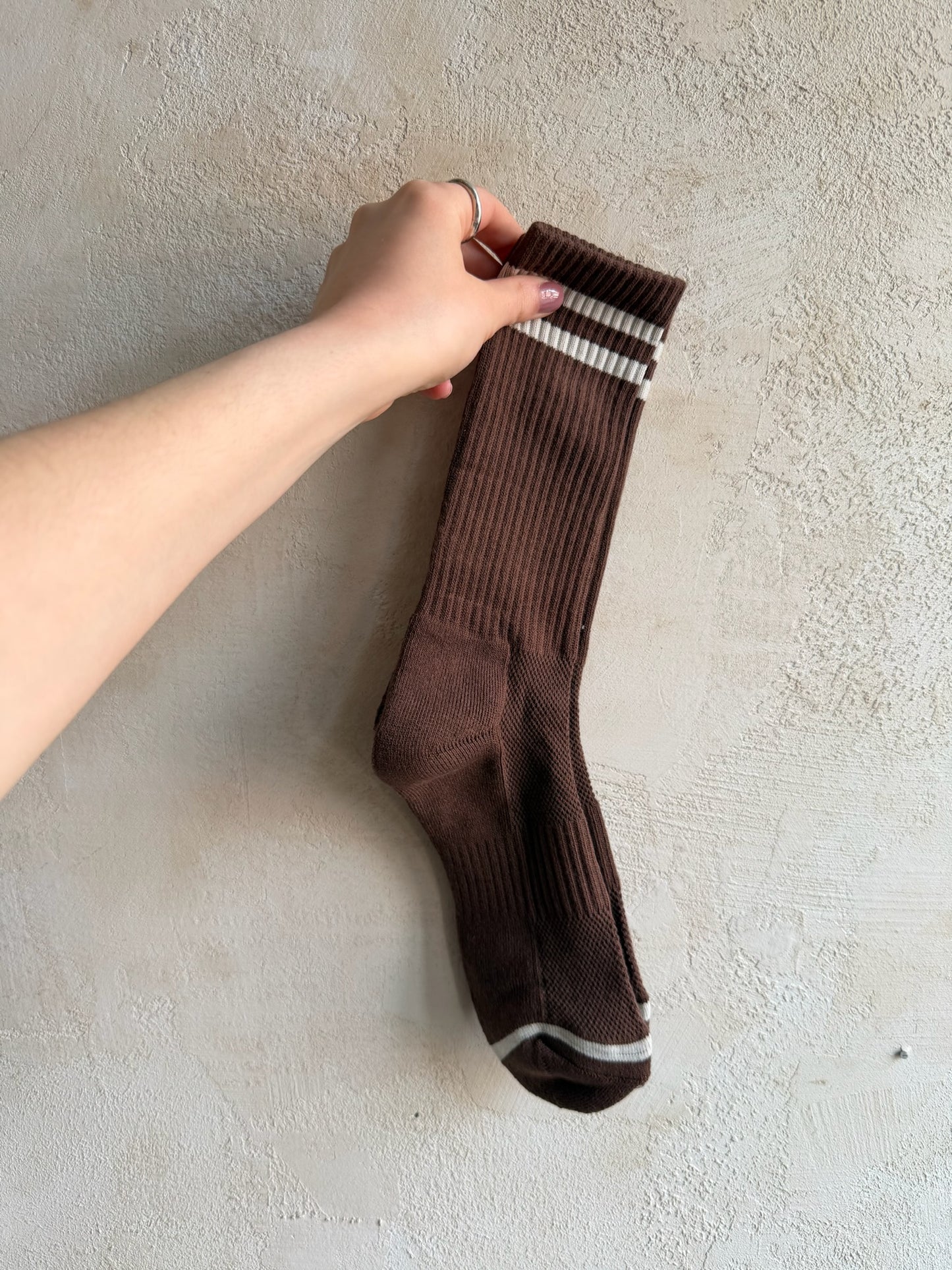 Extended Boyfriend Socks in Wood by Le Bon Shoppe