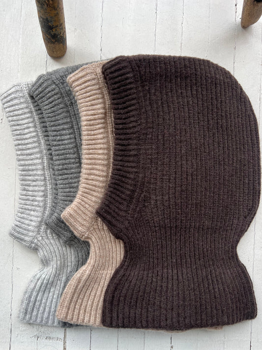 Chunky Rib Fuzzy Wool Balaclava By Billy Bamboo