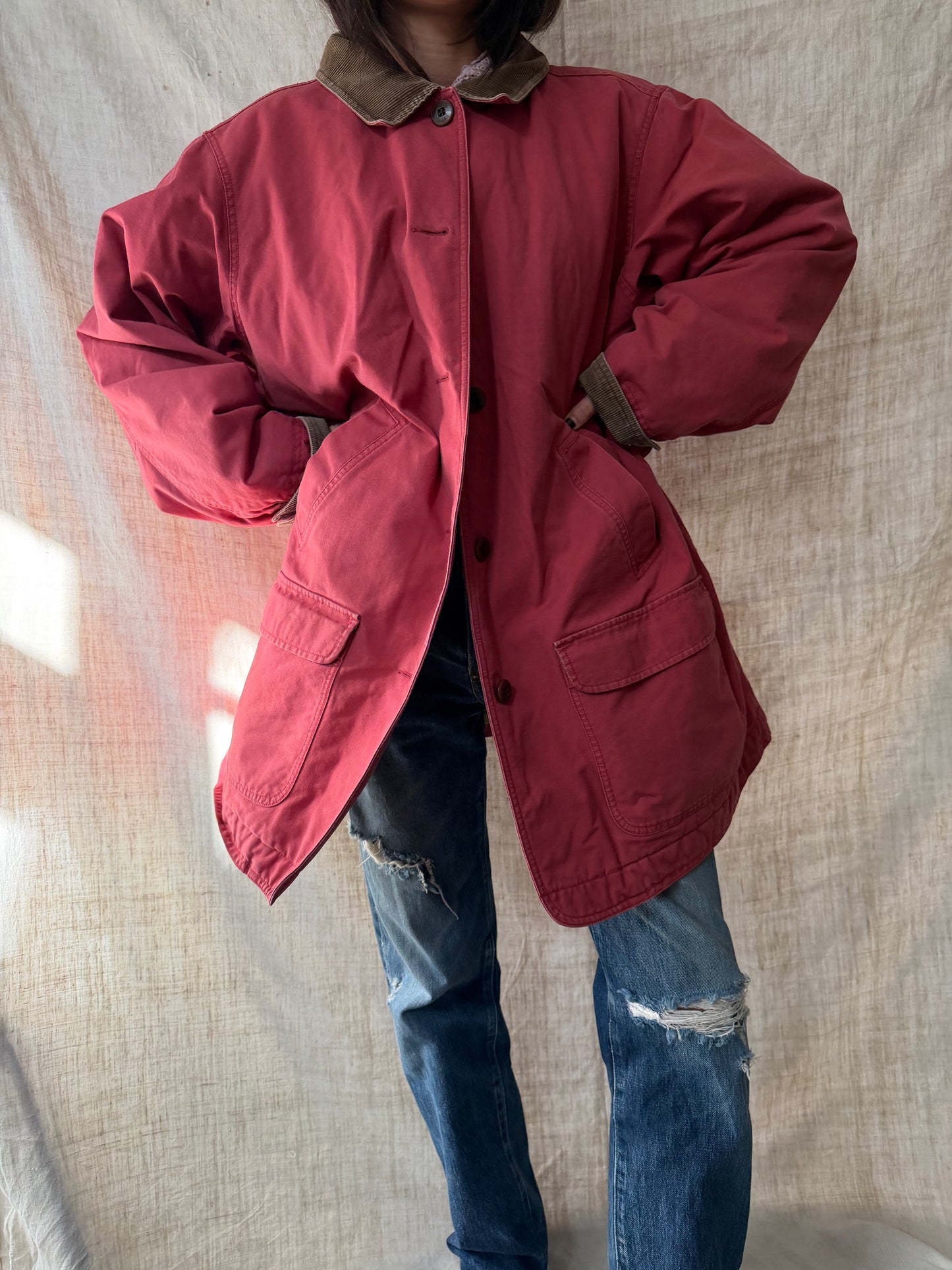 Faded Red LL Bean Barn Coat