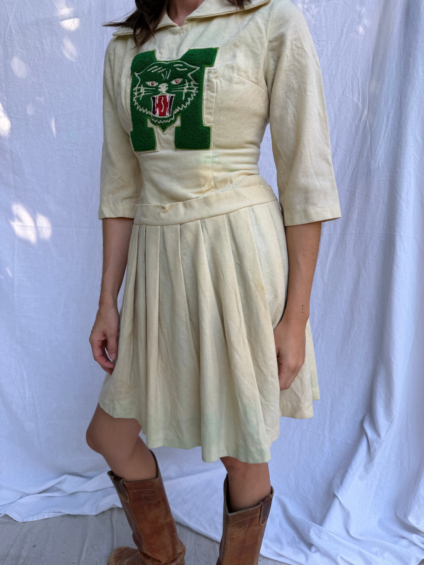 1950s Wool Cheerleading Dress