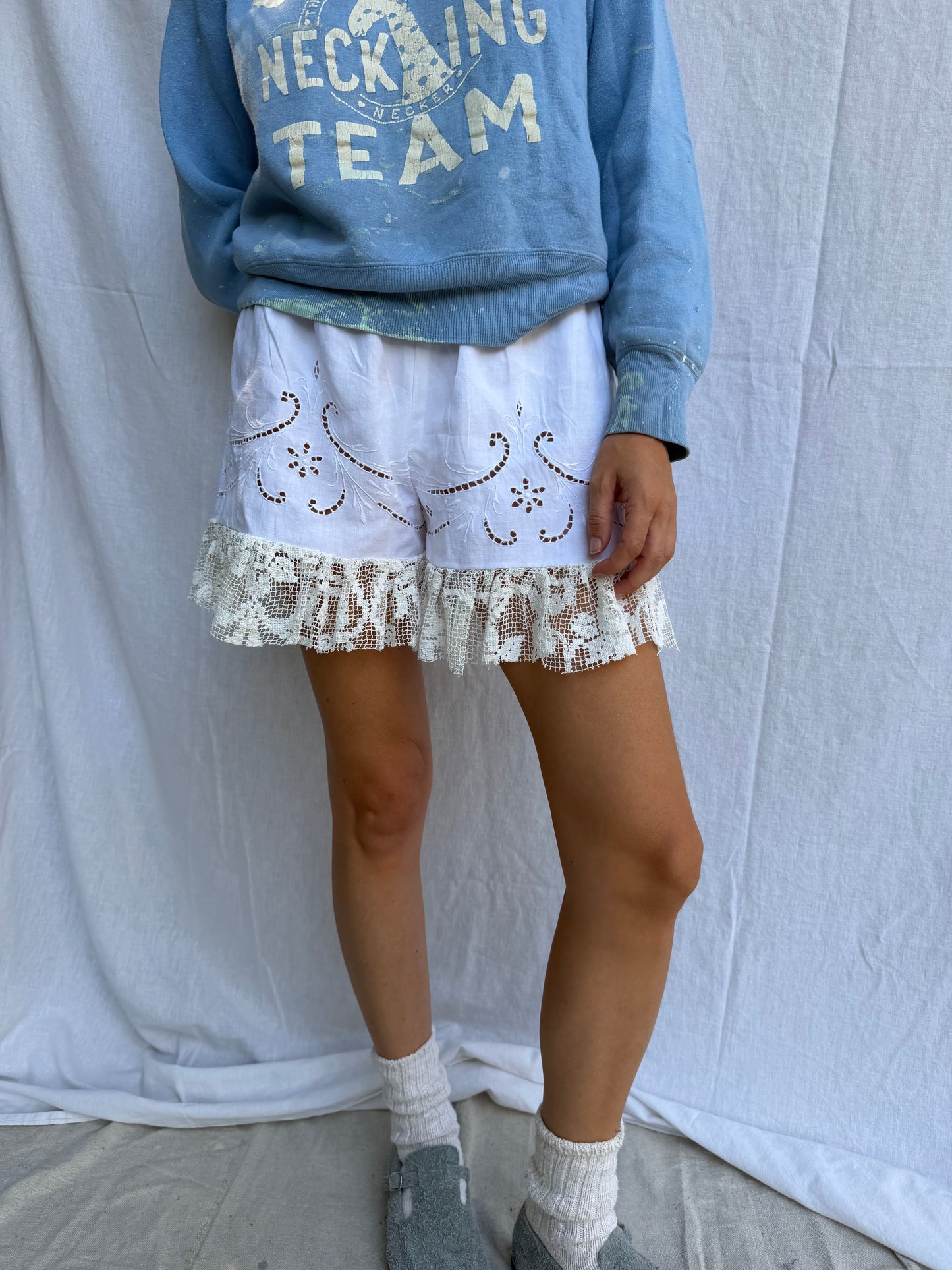 Wanderly Eyelet + Crochet Lace Ruffle Bloomer