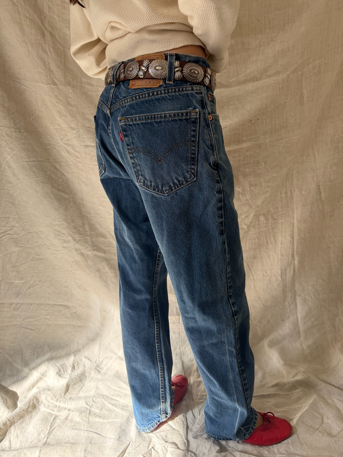 Dark Wash Levi’s 505s