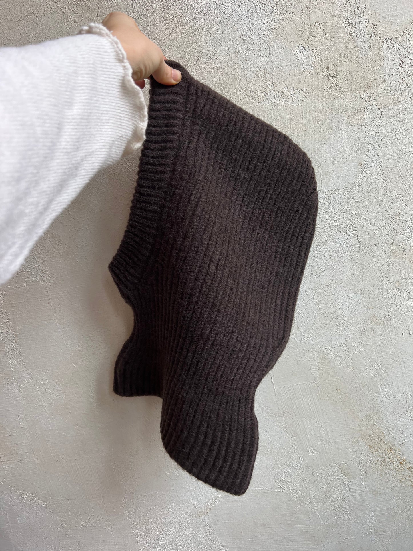 Chunky Rib Fuzzy Wool Balaclava By Billy Bamboo