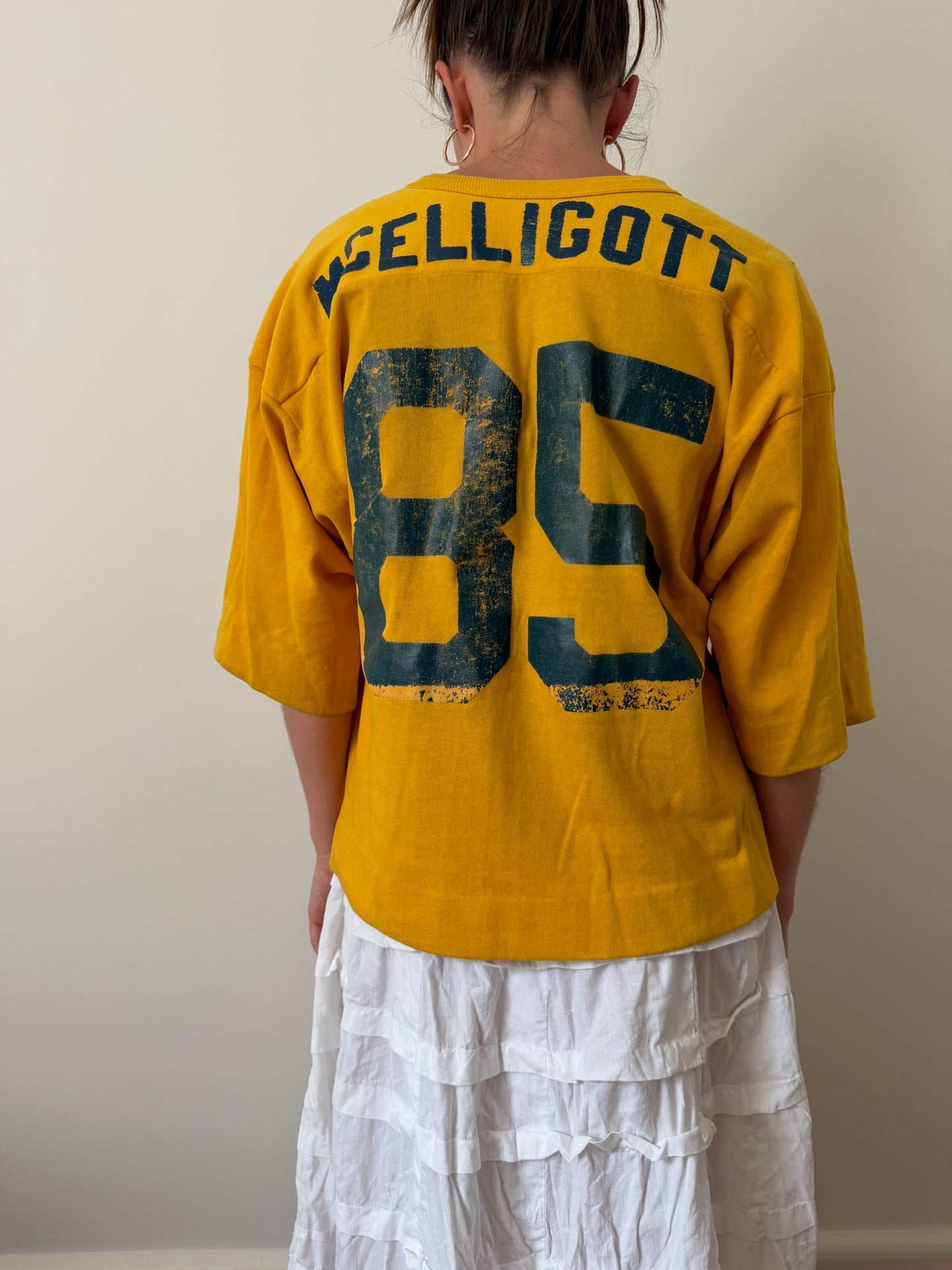 Yellow Cropped Arlington Football Jersey