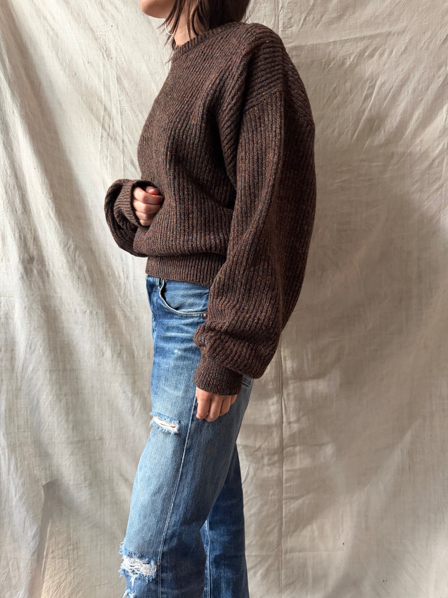 Brown Ribbed Sweater