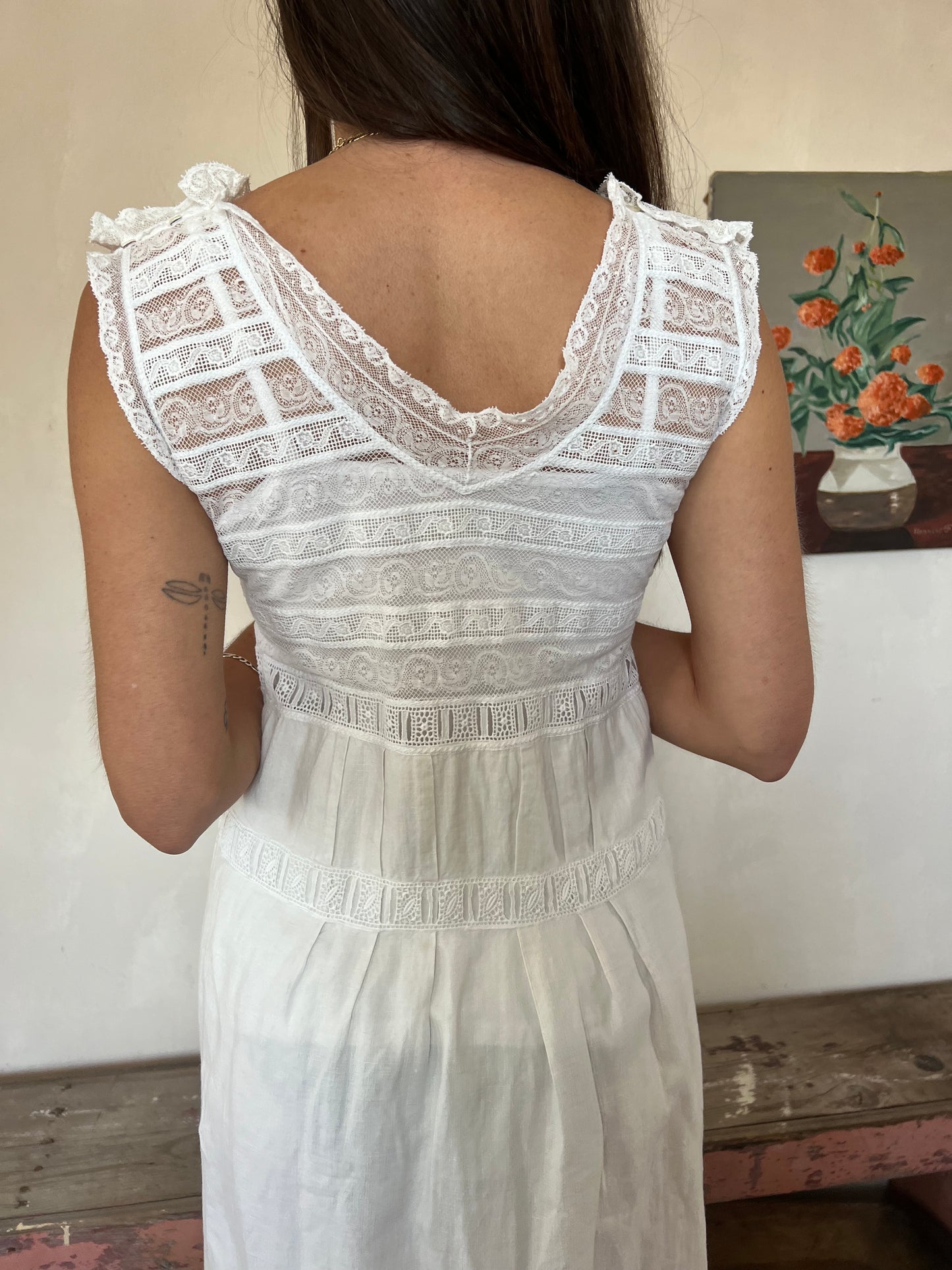 Antique White Lace Dress