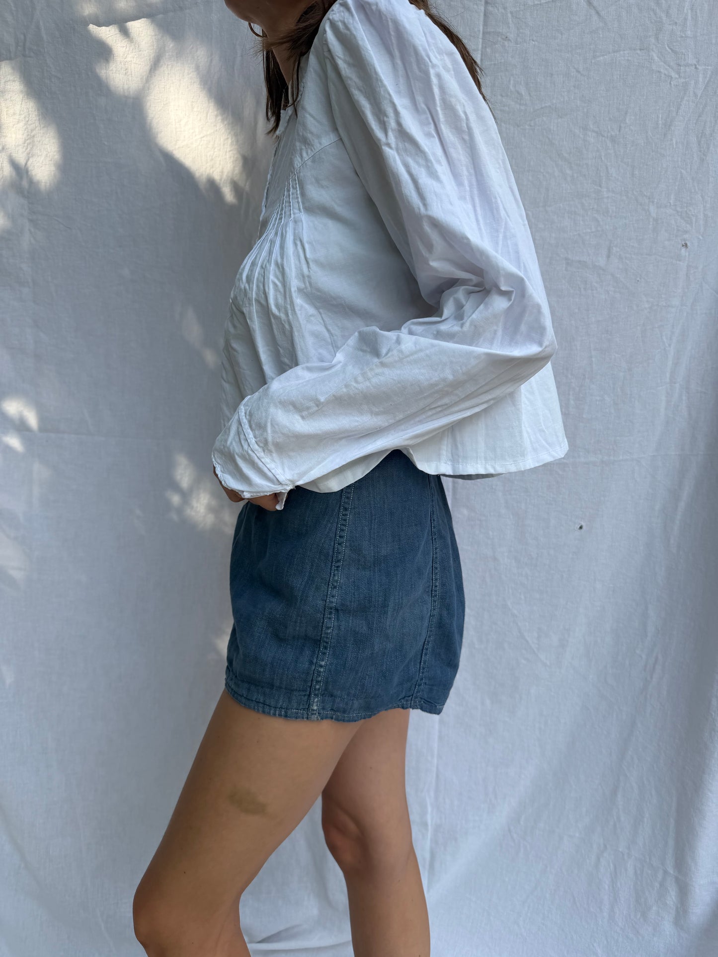 Antique Italian Cotton Cropped Blouse