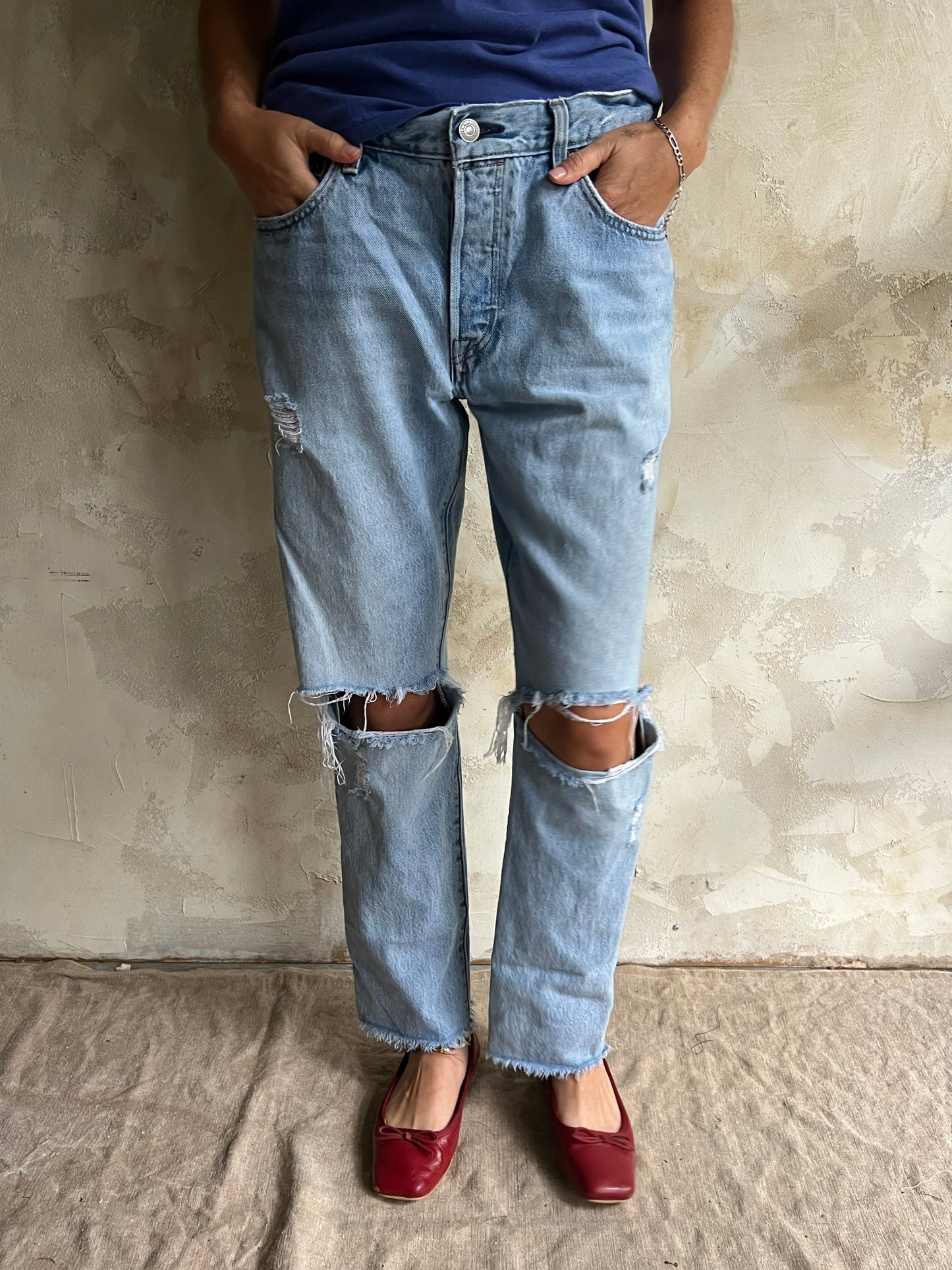 Levi’s Distressed 501s