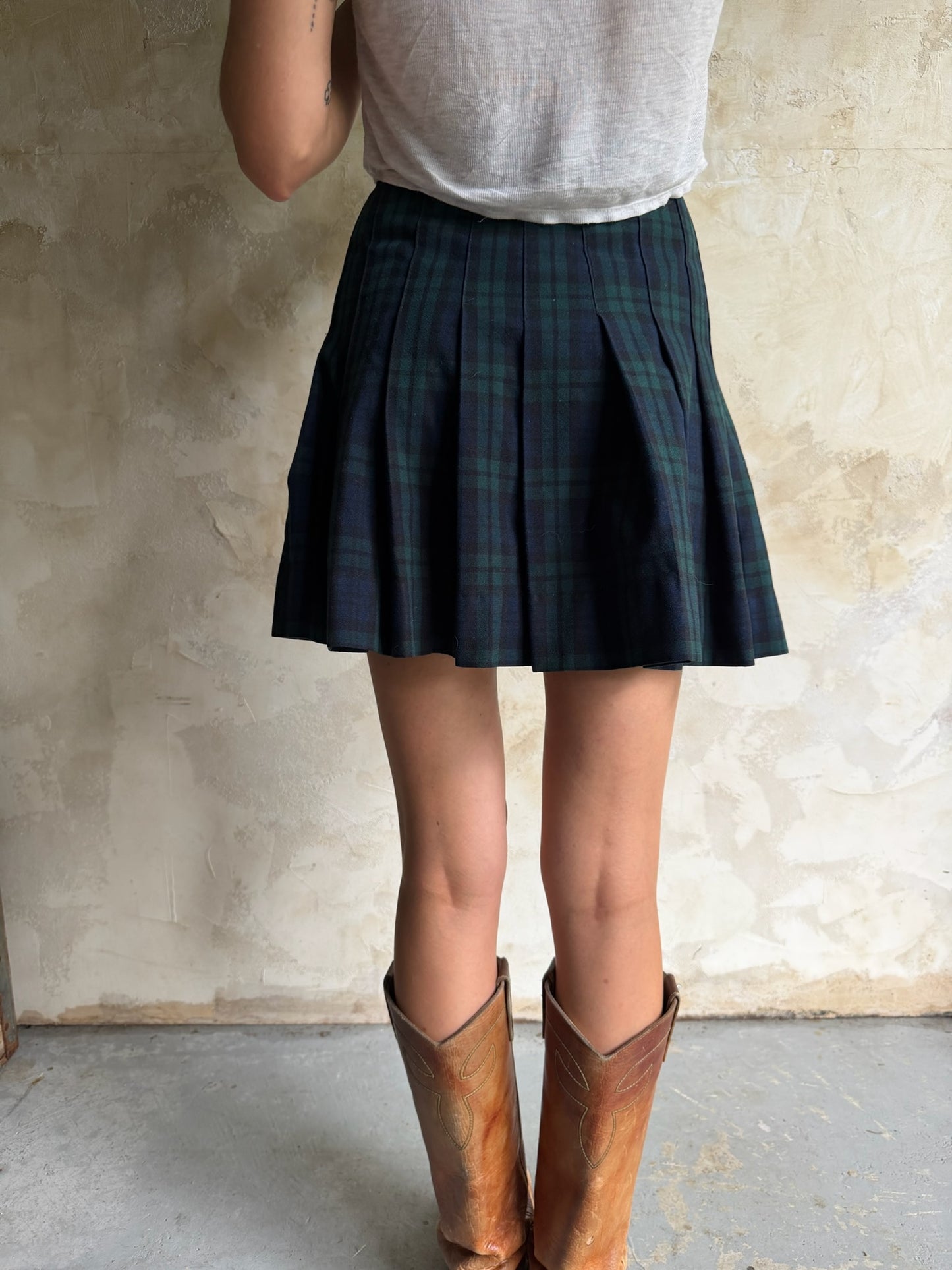 Blue + Green Plaid Kilt