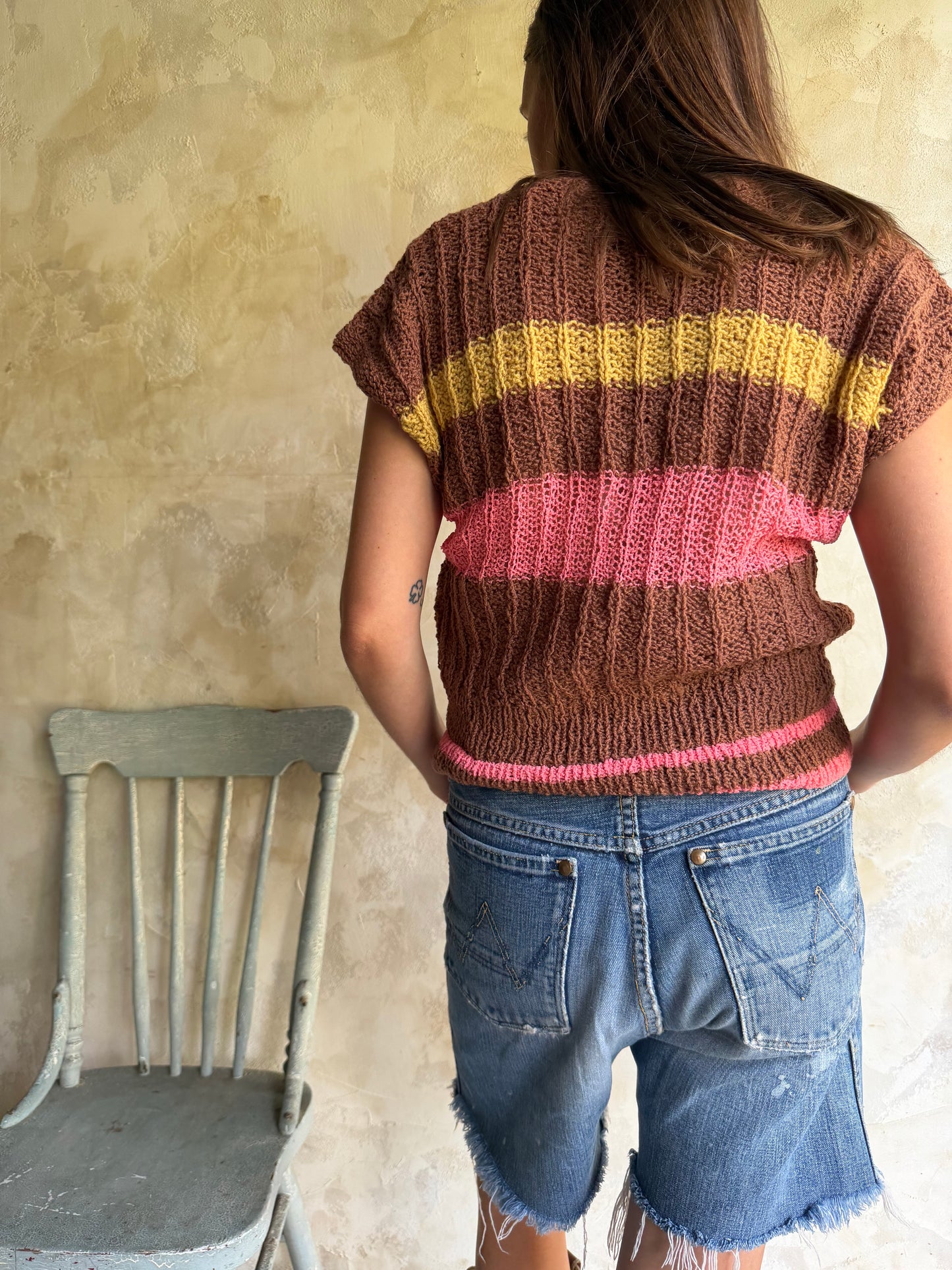 Vintage Striped Knit Vest