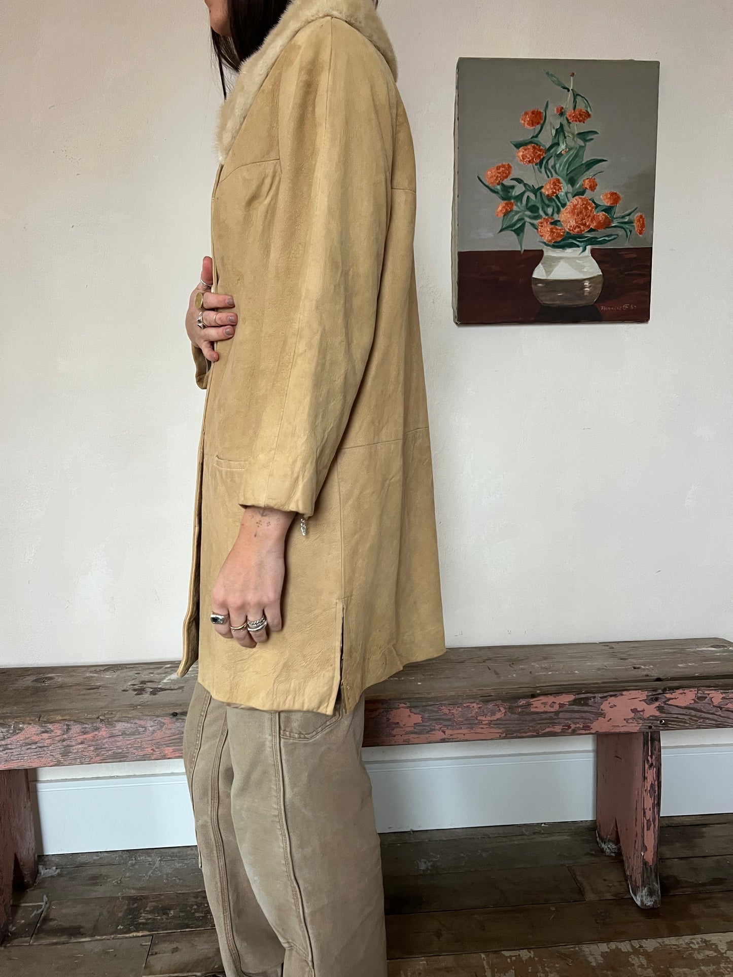 Suede Fur Collar Jacket