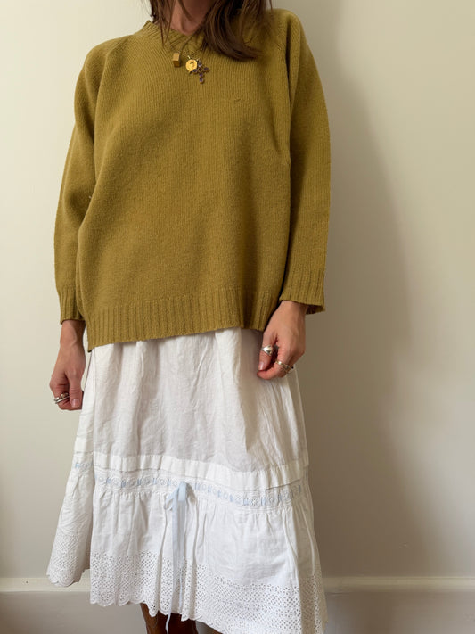 Ochre Wool Vneck Sweater