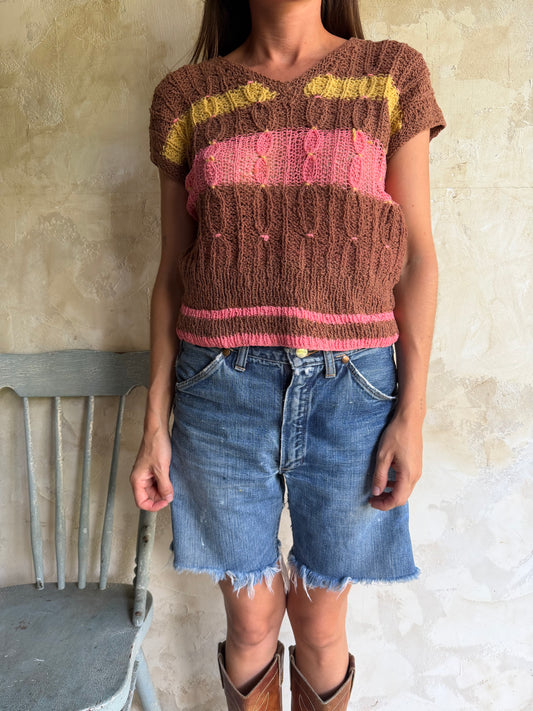 Vintage Striped Knit Vest