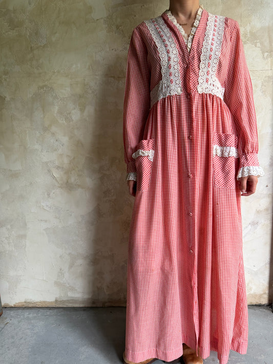 Red Gingham Long Dress