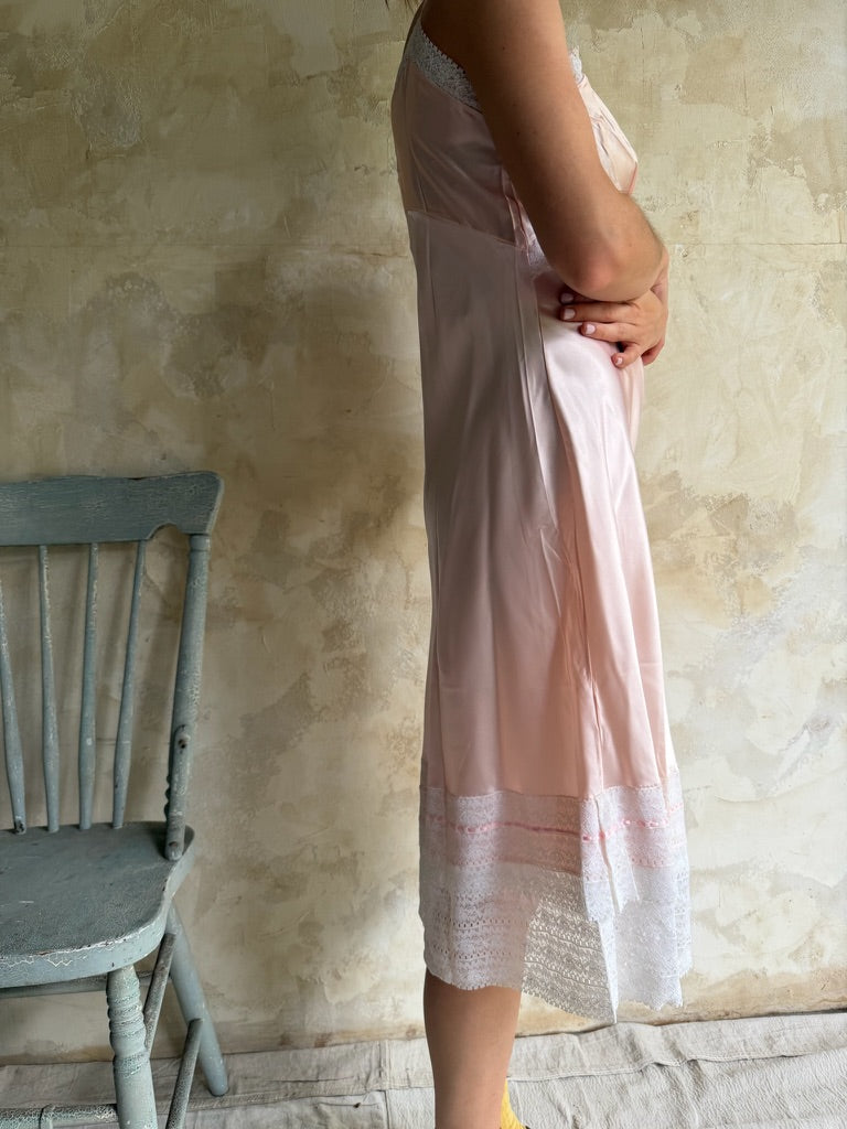 Italian Satin Baby Pink Slip Dress