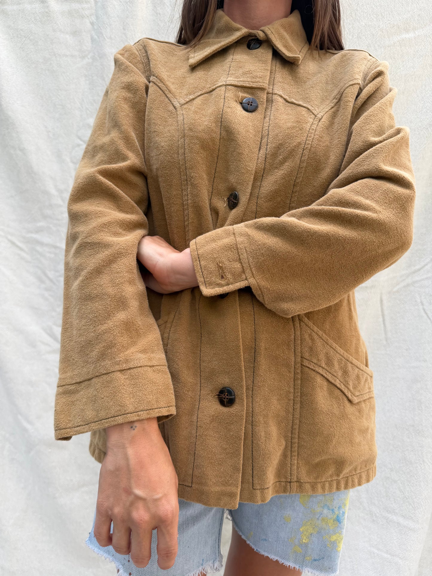 Camel 70s Western Shacket