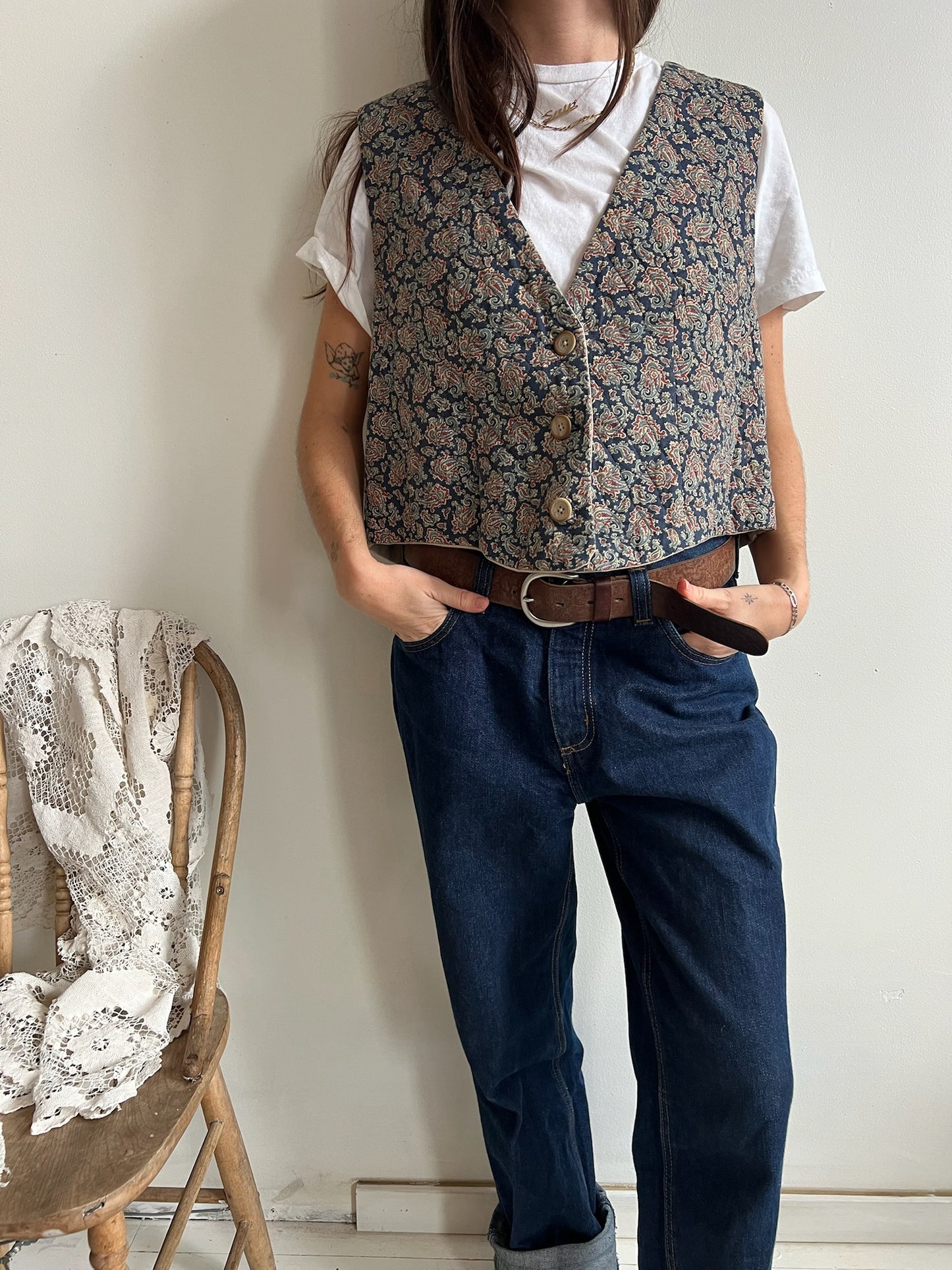 Quilted Paisley Vest