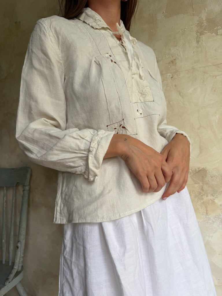 Antique Italian Linen Blouse