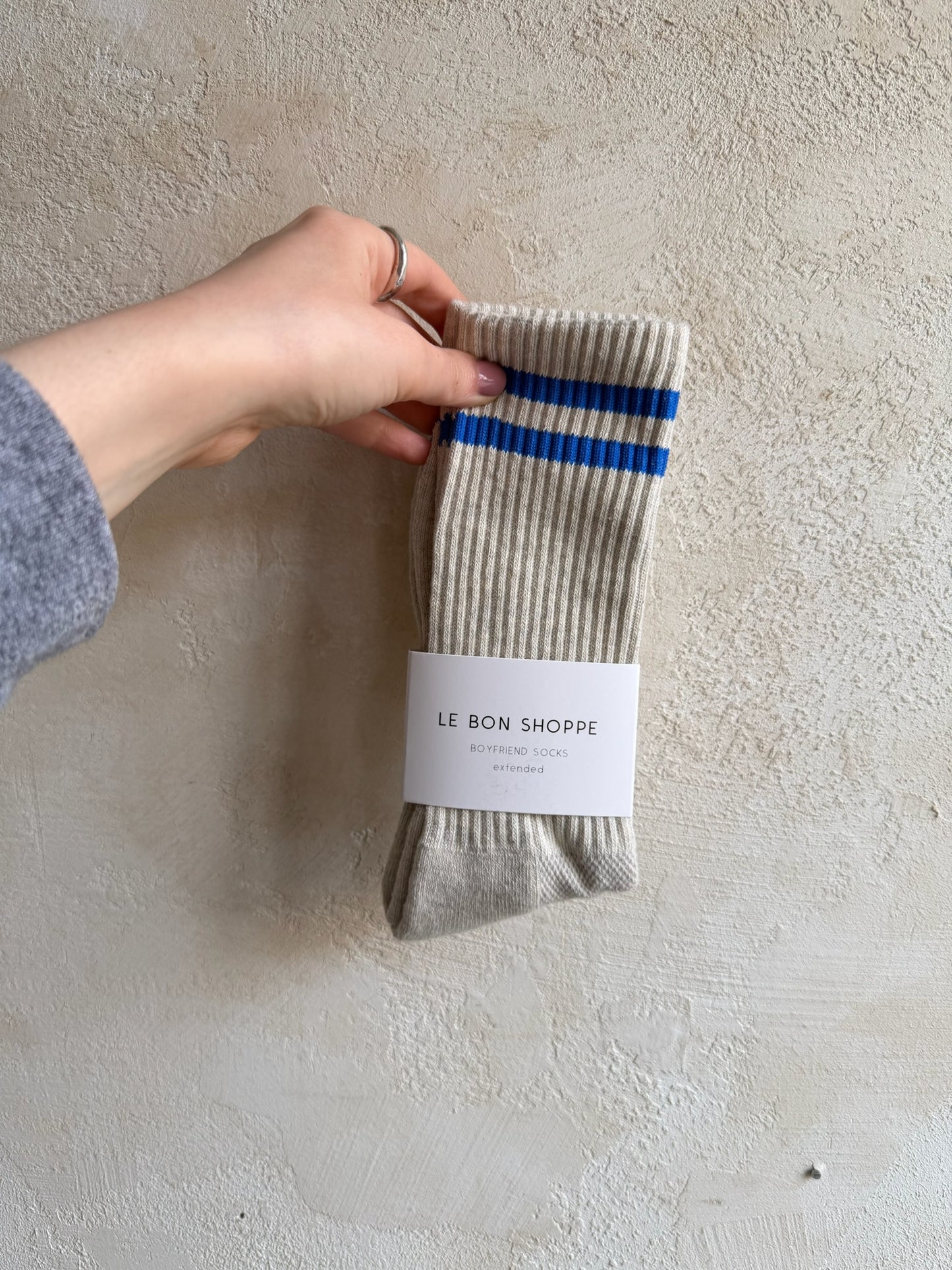 Extended Boyfriend Socks in Ice by Le Bon Shoppe
