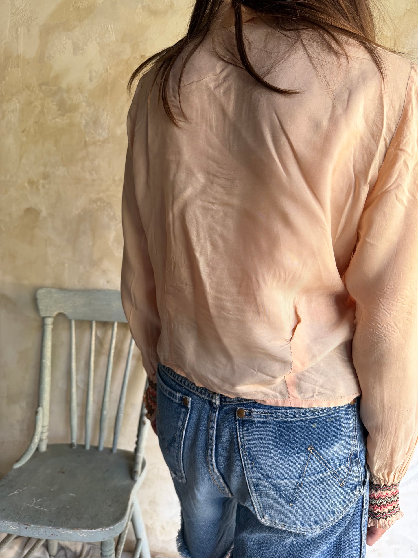Antique Peachy Silk Blouse