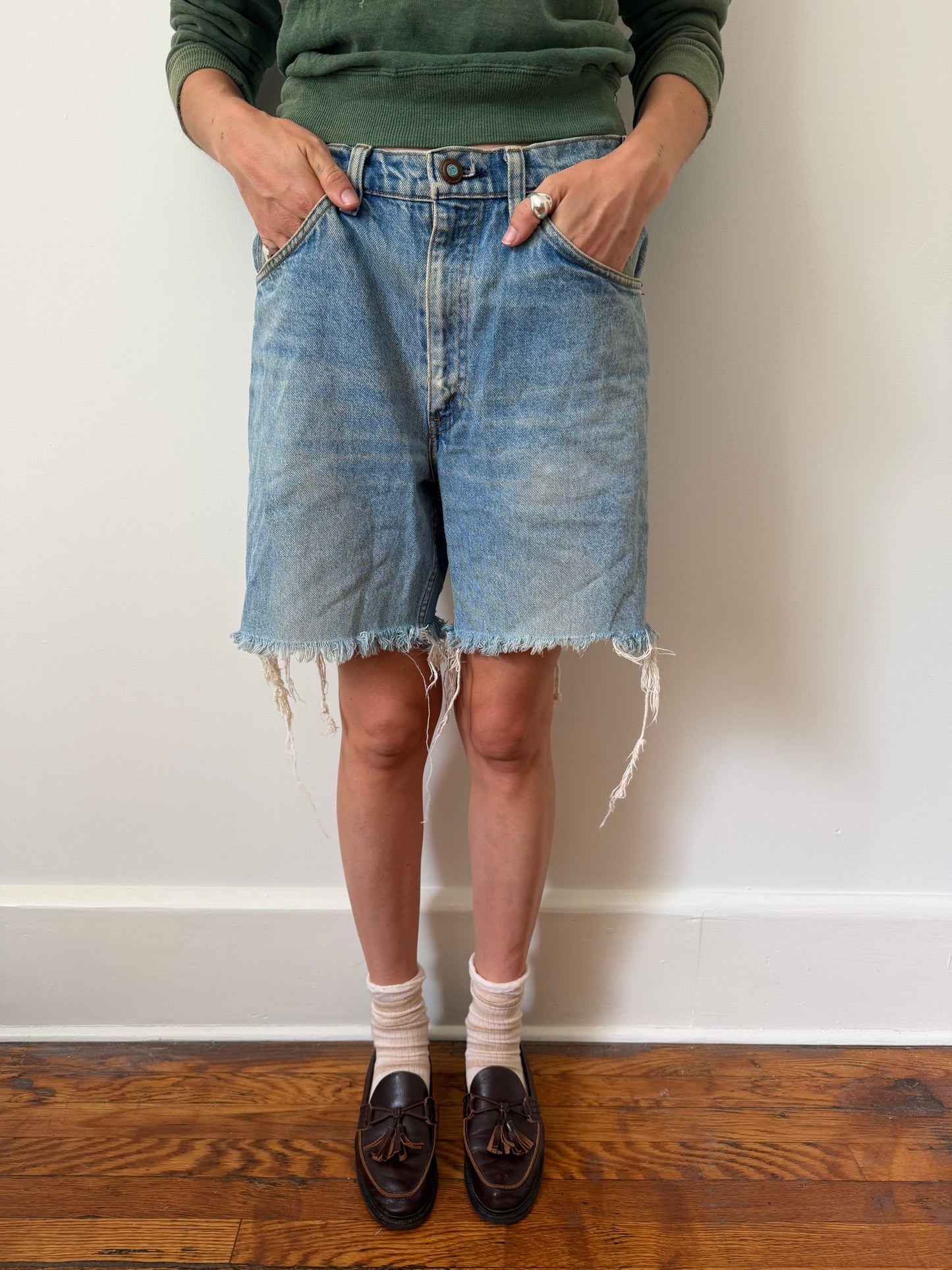 Orange Tab Levi’s Faded and Distressed Cutoffs