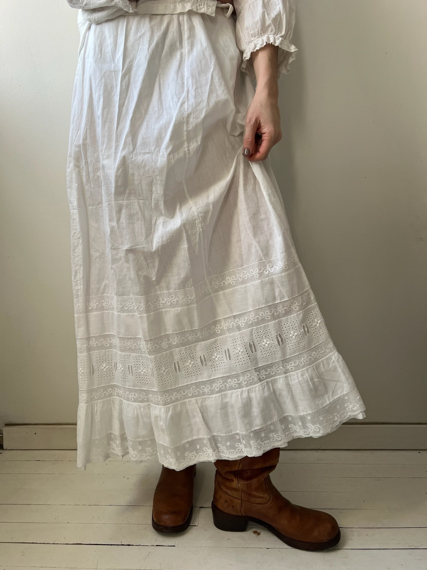 White Victorian Long Skirt