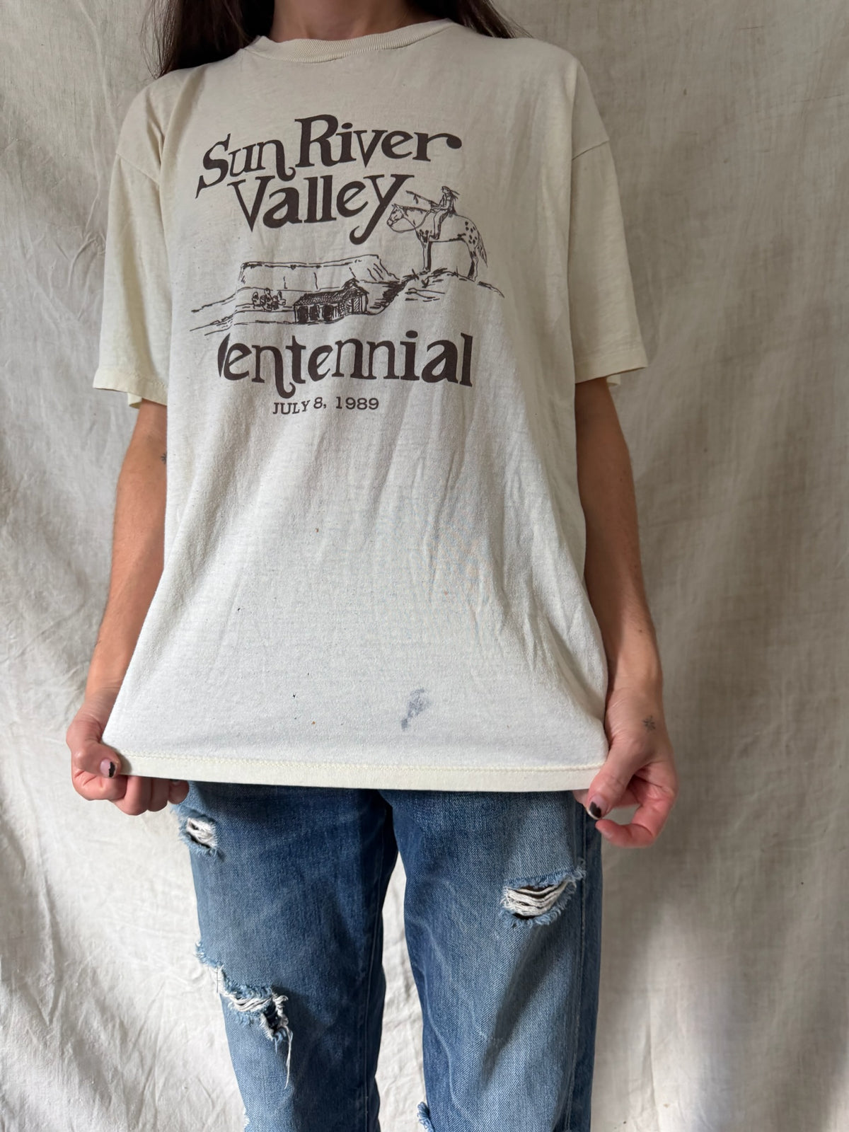 Cream Sun River Valley Centennial Tee