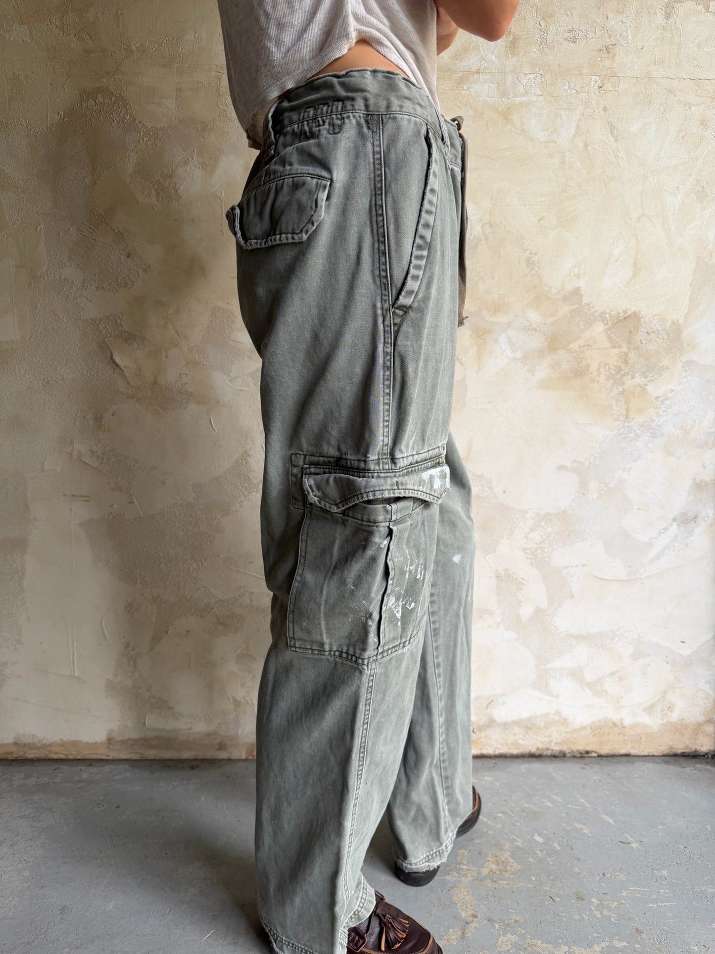 Faded Olive Painters Cargo Pants