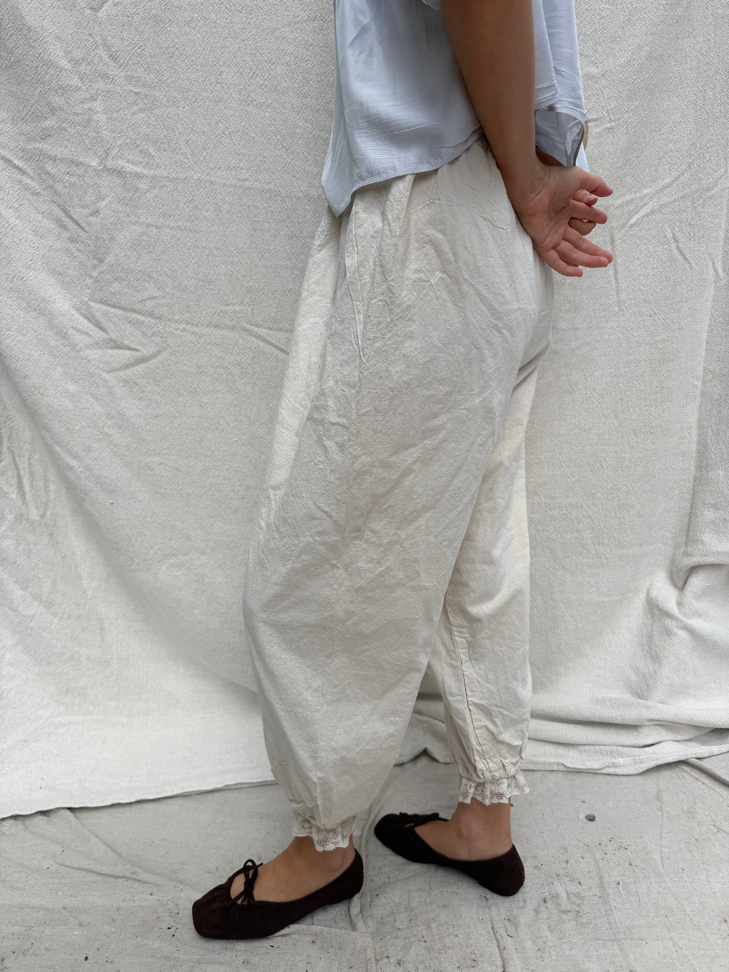 Cream Cotton Bloomer Pants