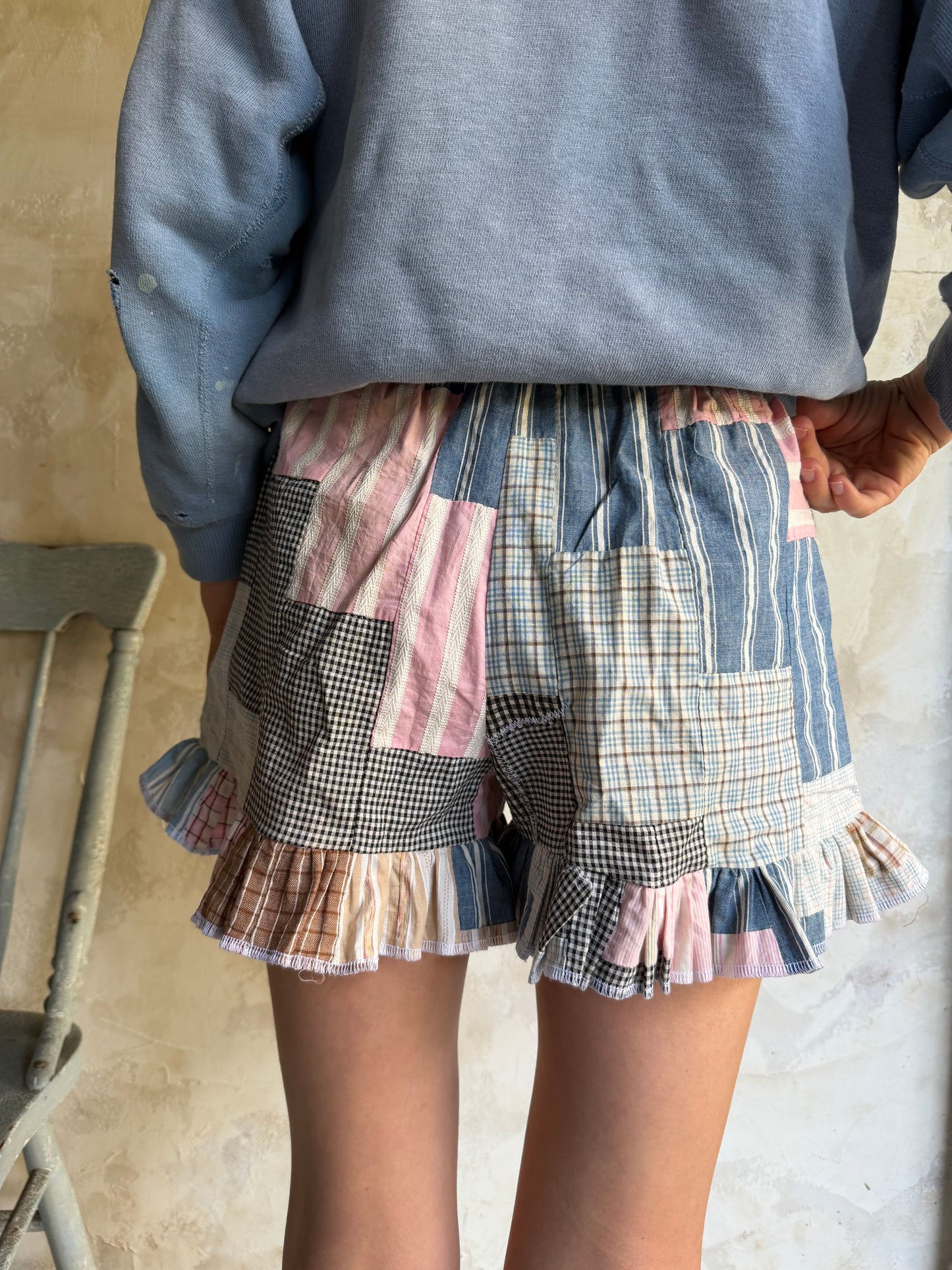 Handmade Patchwork Ruffled Shorts
