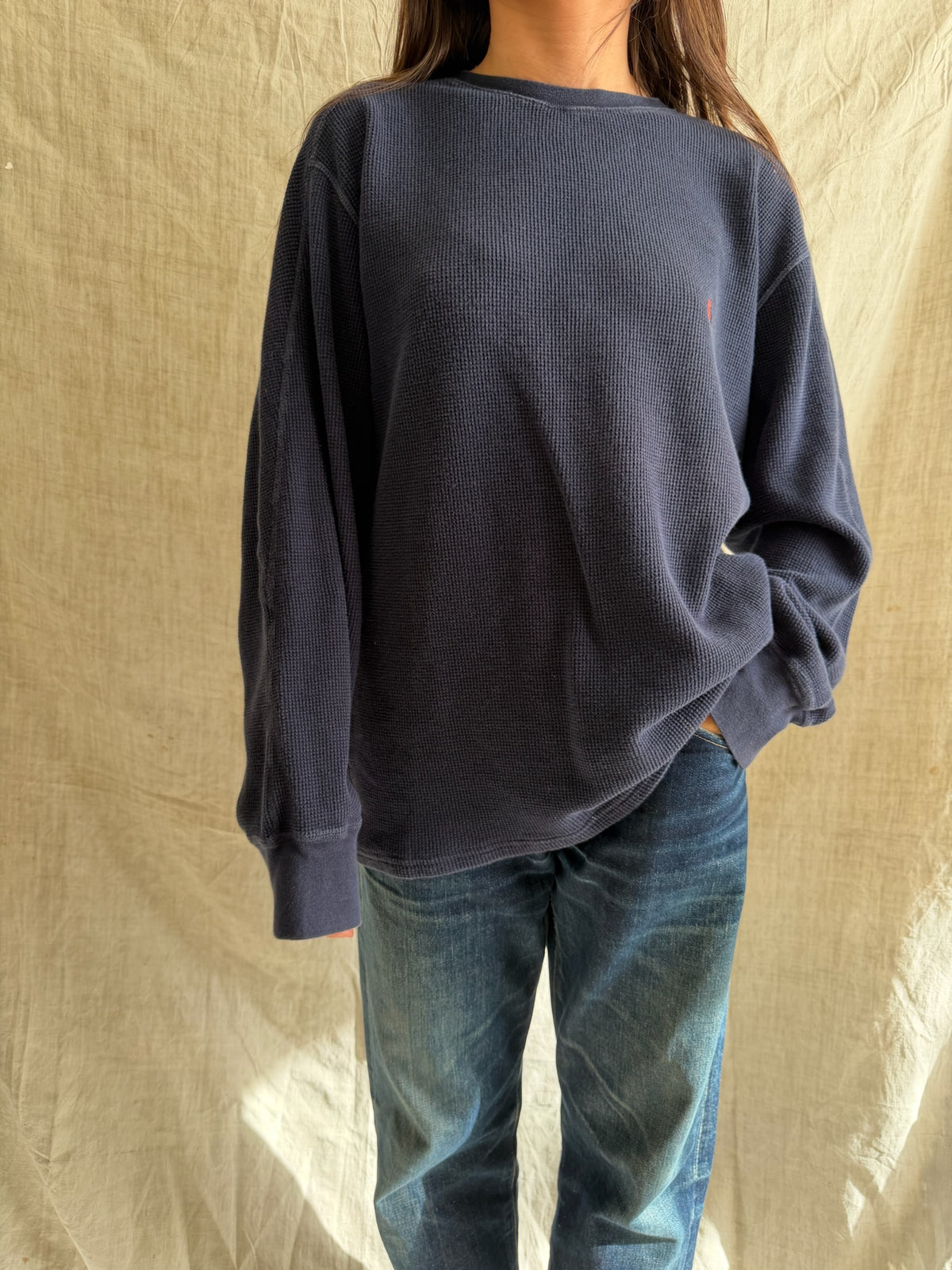 Navy Blue Waffle Thermal