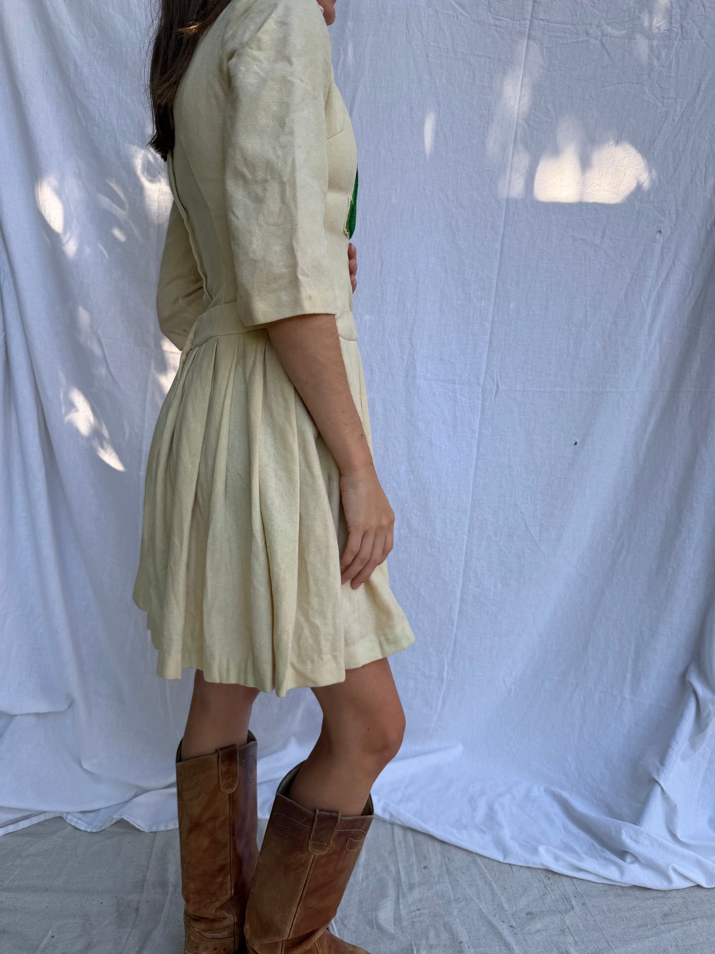 1950s Wool Cheerleading Dress
