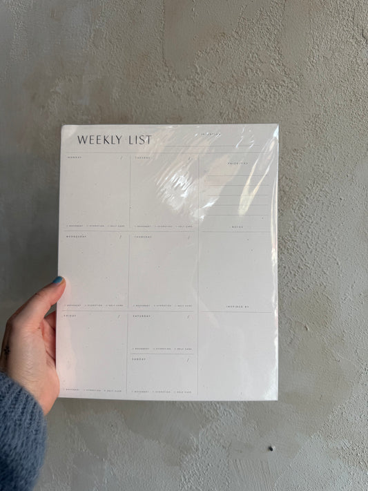 Weekly List Pad By Wilde House Paper