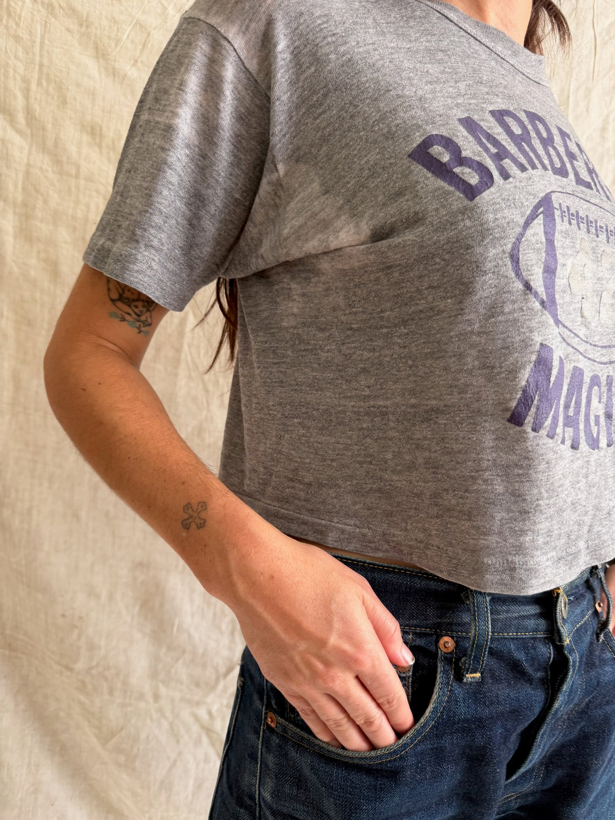 Super Thin Cropped Barberton Varsity Tee