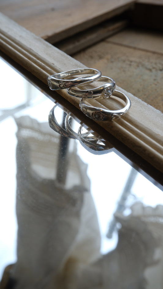 Tiny Posy Signet Ring Set With A Pearl by Rosalind Studio